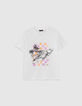 Camiseta blanca cocodrilo surfista niño-1