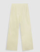 Pantalon large jaune &agrave; pinces Femme-8