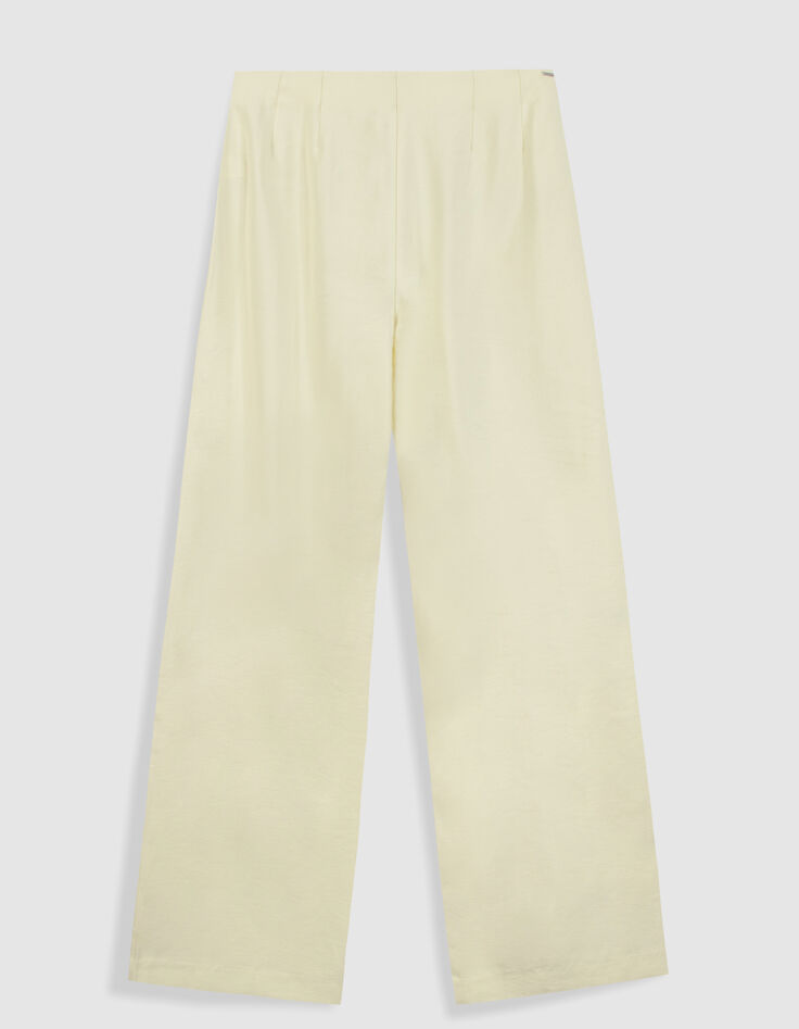 Pantalon large jaune &agrave; pinces Femme-8