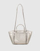 Shopper 1440 Medium silver leer Dames-3