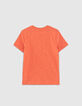 Boys’ coral organic cotton Essential T-shirt-3