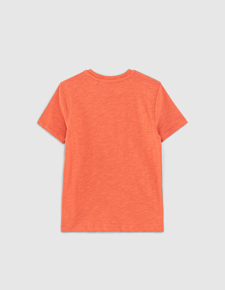 Boys’ coral organic cotton Essential T-shirt-3