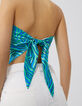 Bustier-foulard turquoise à imprimé zébré Femme-2