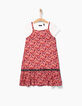 Vestido 2 en 1 naranja con flores y camiseta niña-2
