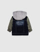 Veste en jean rinse à manches nylon et capuche bébé garçon-6