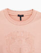 Baby girls' powder pink embroidered skull sweatshirt-4