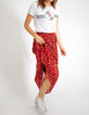 Falda larga rojo cornalina estampado flores I.Code-5