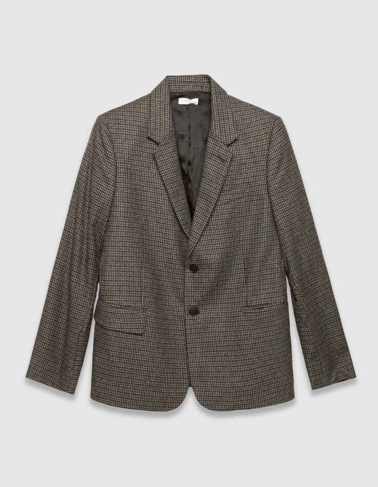 Blazer beige pata de gallo hombre-5