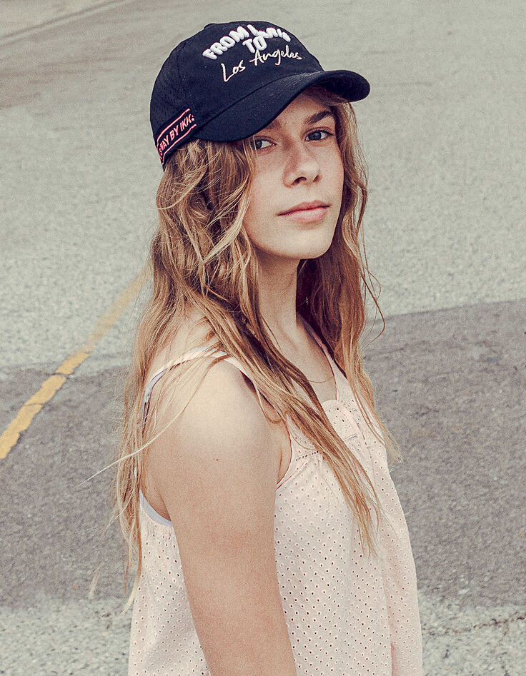 Casquette noire FROM PARIS to Los Angeles fille-1