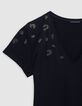 Khaki Damen-T-Shirt aus Bio-Baumwolle mit Leoparden-Mikro-Nieten-6