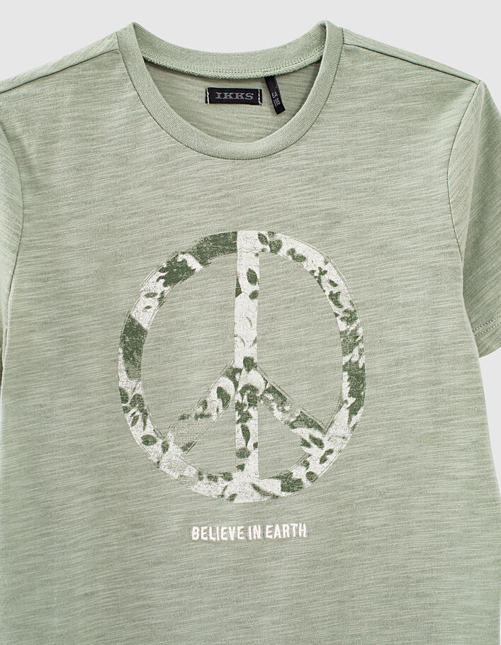 T-shirt amande bio à symbole peace&love garçon  - IKKS