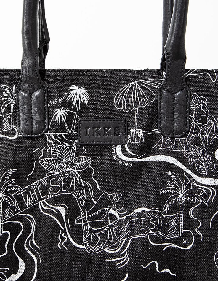 Sac cabas en toile canevas imprimé Malibu femme-4