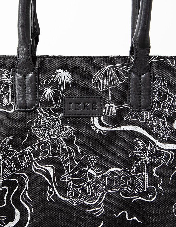Damencabastasche aus Stoff mit Malibu-Print - IKKS