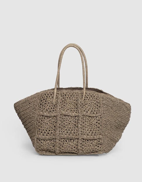 Panier kaki tressage façon raphia - IKKS