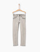 Boys’ bleached grey+topstitch on back skinny jeans -1