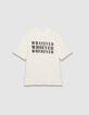 Tee-shirt blanc message paillettes noires Femme-6