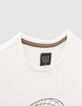 Wit T-shirt bio met doodshoofd 3D-effect jongens-4
