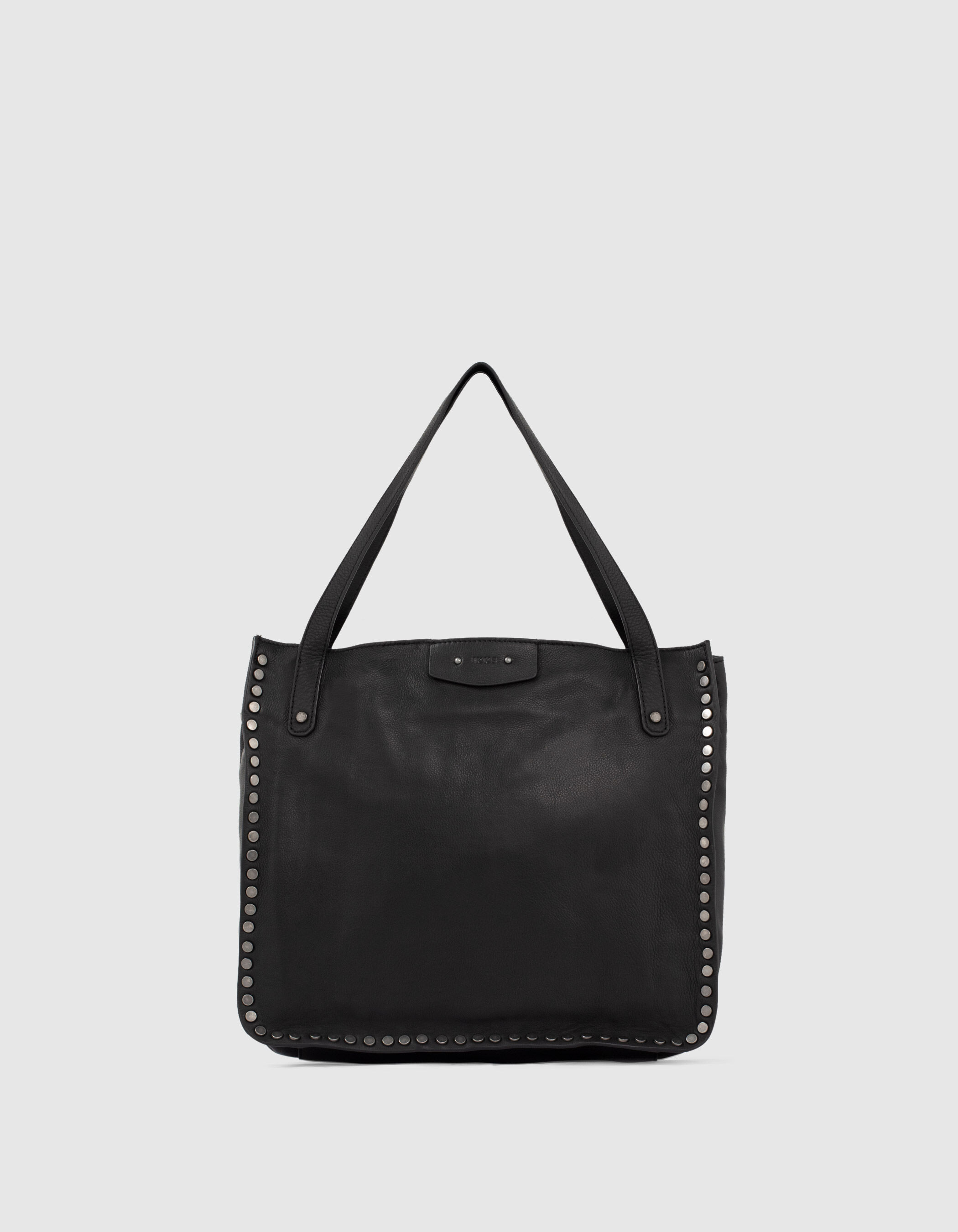 The Working Bag women's black studded leather tote bag