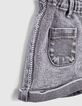 Shorts jean orgánicos gris claro tiras étnicas bebé niña -4