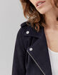 Women’s navy suede biker-style jacket-3