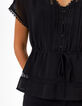Zwarte 2-in-1-top  met kant en plooien I.Code-2