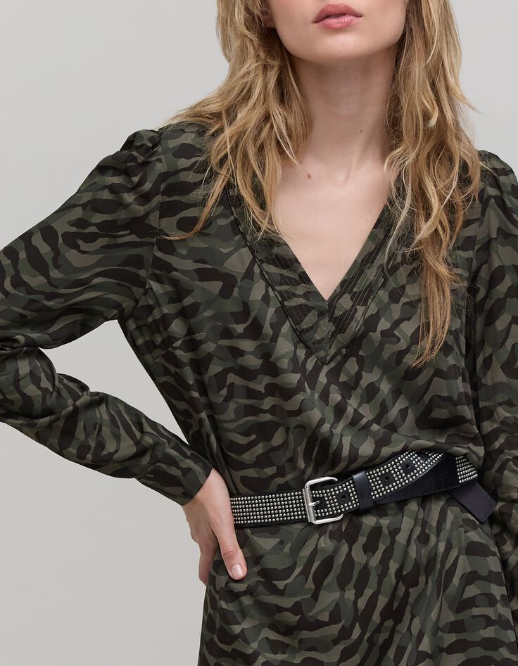 Robe kaki imprim&eacute; camouflage Femme-4