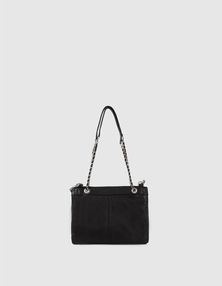 Zwarte leren etuitas 1440 Reporter Rock met studs Dames-3