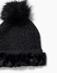 Girls' leopard beanie hat-2