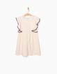 Vestido beige claro bordado niña-3
