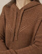 Pull caramel en tricot à capuche I.Code-4