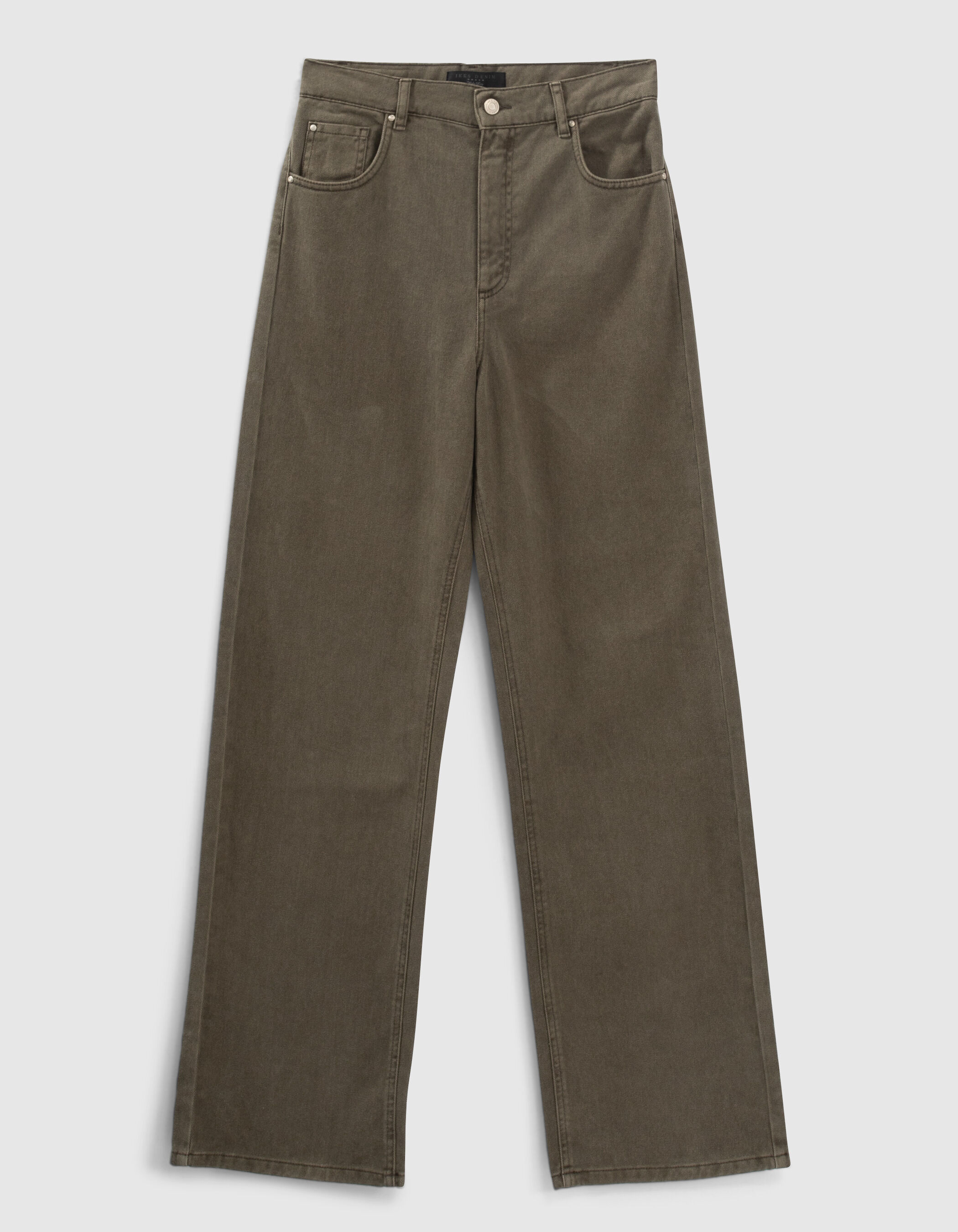 Women s khaki high waist wide leg jeans