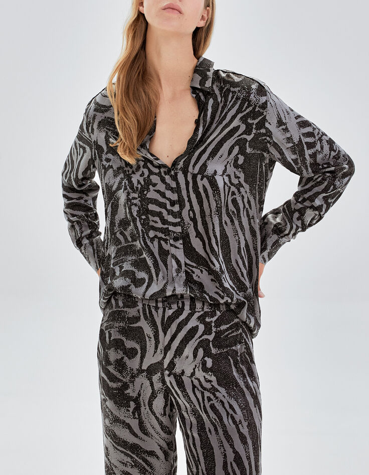 Pure Edition-Women’s grey zebra print shirt-3