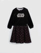 Robe noire 2 en 1 et sweat velours IKKS - STAR WARS™ fille-1