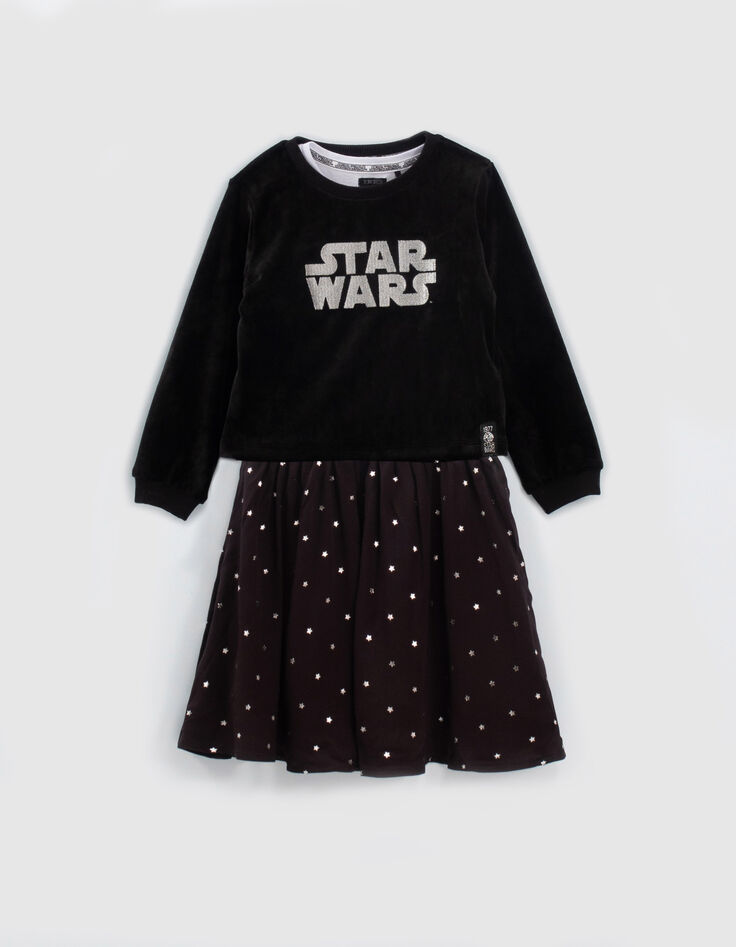 Robe noire 2 en 1 et sweat velours IKKS - STAR WARS™ fille-1