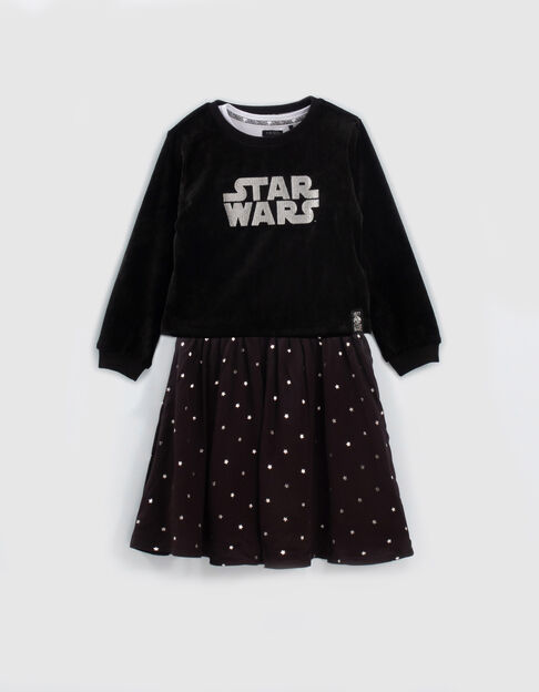 Girls’ IKKS–STAR WARS™ 2-in-1 dress/black velvet sweatshirt - IKKS