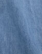 Ensemble salopette bleue et T-shirt blanc fille-9