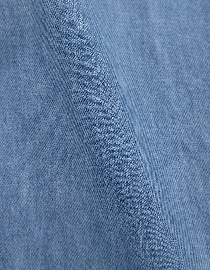 Ensemble salopette bleue et T-shirt blanc fille-9