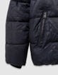 Boys’ navy padded jacket with graphic fur-lined hood-8