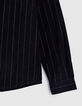 Men’s black striped organic velvet REGULAR shirt-4