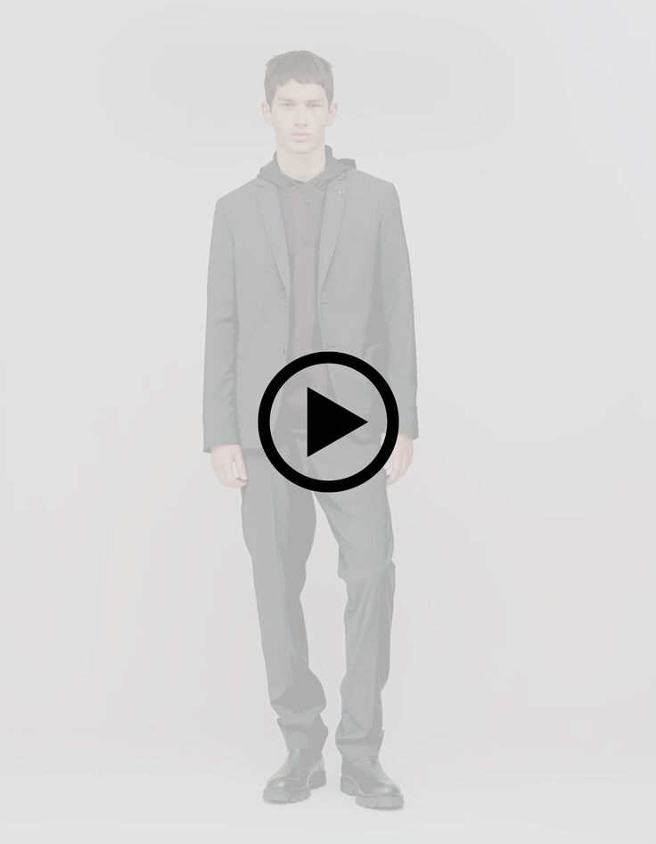 Chaqueta de traje de cuadros antracita para hombre-9