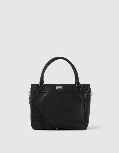 Sac cabas The Artist noir cuir Femme - IKKS