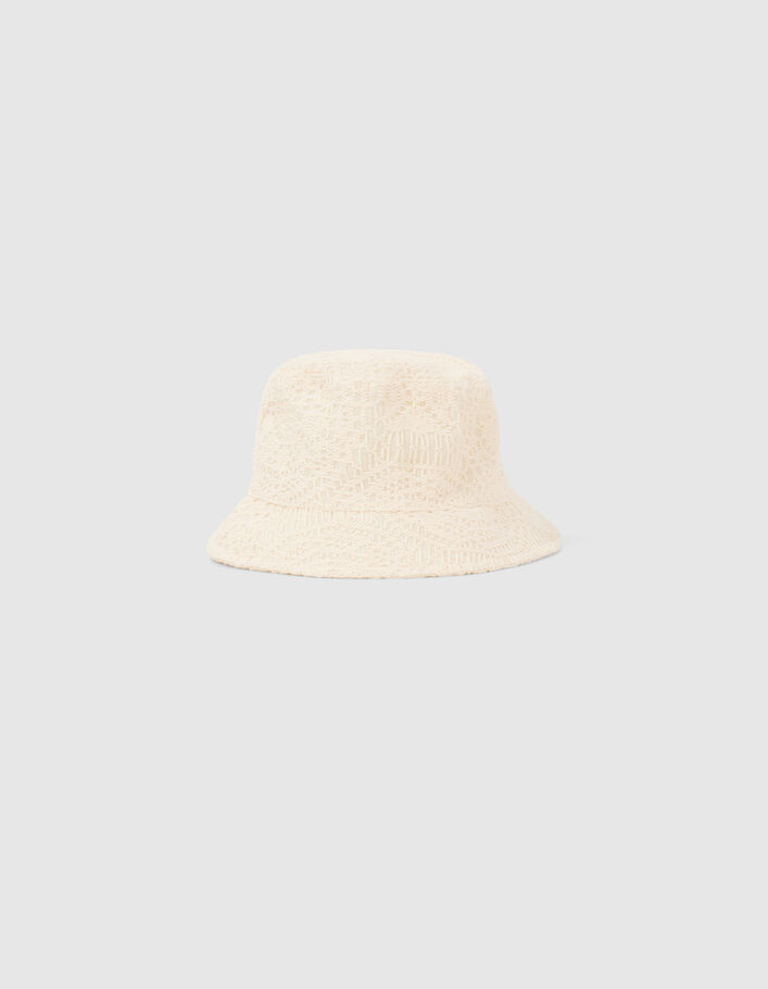 Girls’ ecru lace sunhat with embroidered IKKS letters - IKKS
