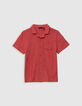 Rotes Jungenhemd mit Palmenjacquard-5