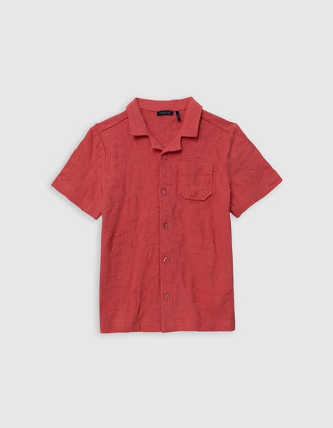 Chemise rouge jacquard motifs palmiers garçon - IKKS