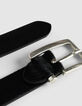 Ceinture noire cuir effet poulain Femme-4