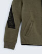 Bronzefarbene Jungensweatjacke mit B&auml;ndern an den &Auml;rmeln -4