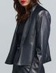 Veste courte argentée velours métallisé Femme-6