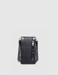 Bolso teléfono 111 cuero negro bandolera tachuelas para Mujer-3