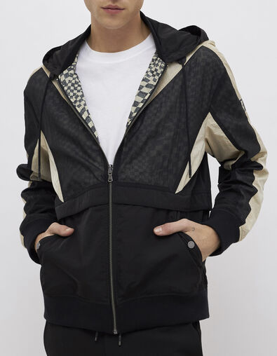 Blouson réversible noir et damier Homme - IKKS