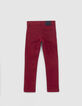 Dunkelrote, upgecycelte SLIM-Fit-Jeans f&uuml;r Jungs-3